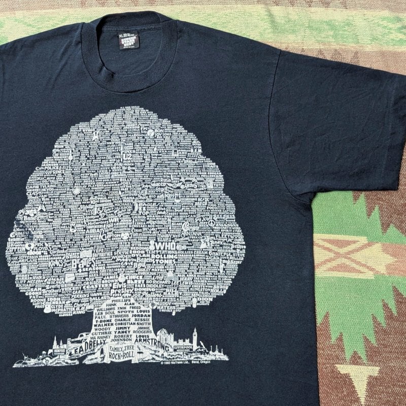 90s Family Tree of Rock N Roll Tee 黒 L 90s FAMILY TREE OF ROCK & ROLL Print T-Shirt (XL) | Wonder Wear