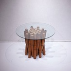 Anonymous Round Table / 美品 ダイニングテーブル ラウンドテーブル ガラス テーブル ナチュラル 和モダン （関連:ACTUS,IDEE,unico）