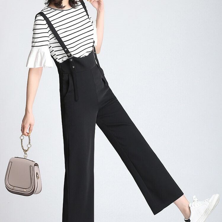 オールインワン サロペット ズボン ブラック おしゃれ かわいい きれいめ 大人かわいい デート 女子会 お出掛け ランチ 春 秋 シンプル レトロ 無地 あしなが効果 細身 ハイウエスト ポケット Sea Sign Post