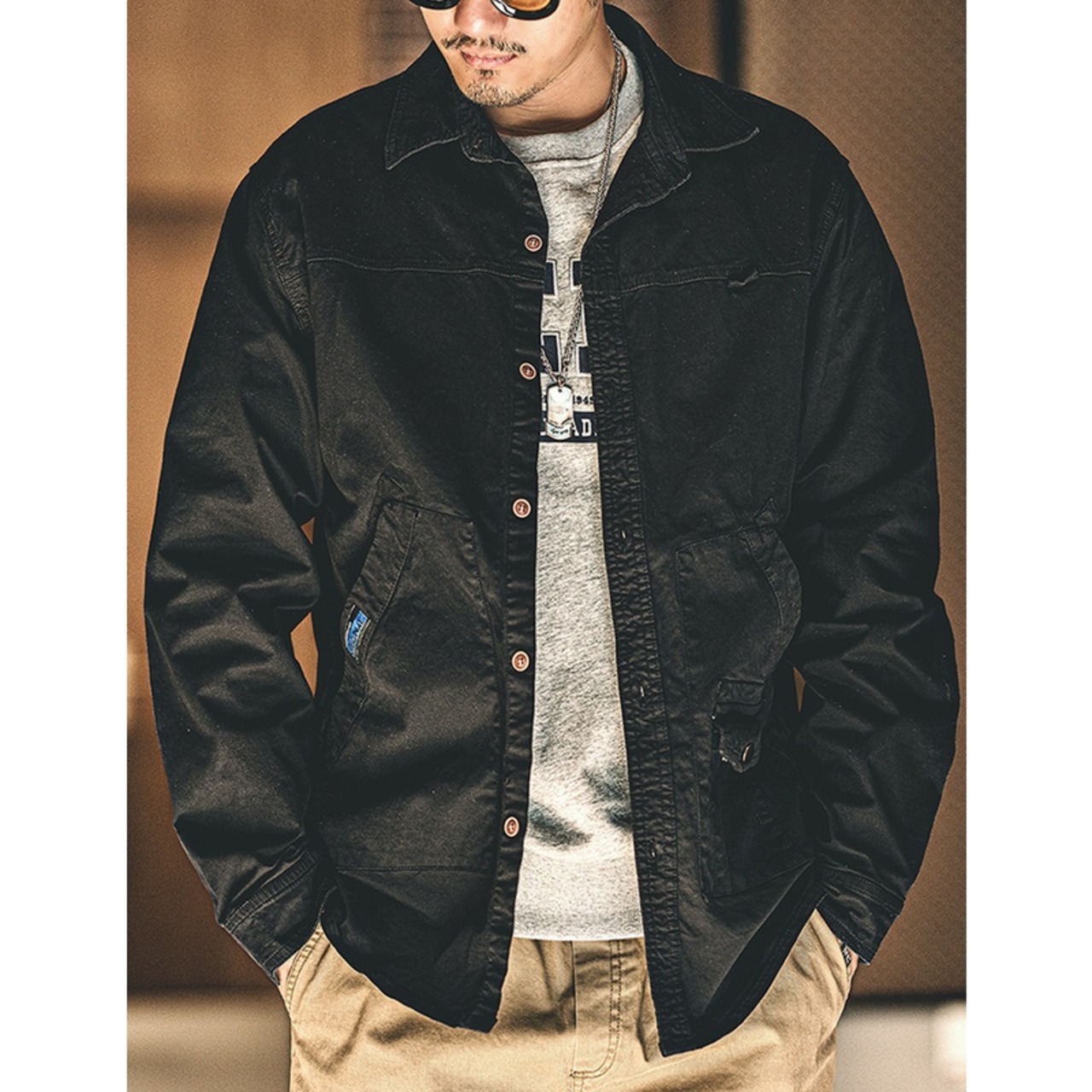 Shirt Jacket Button Work Shirt ◇H0275