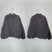 パイピングスタンドネックニットBZ/チャコールグレー
