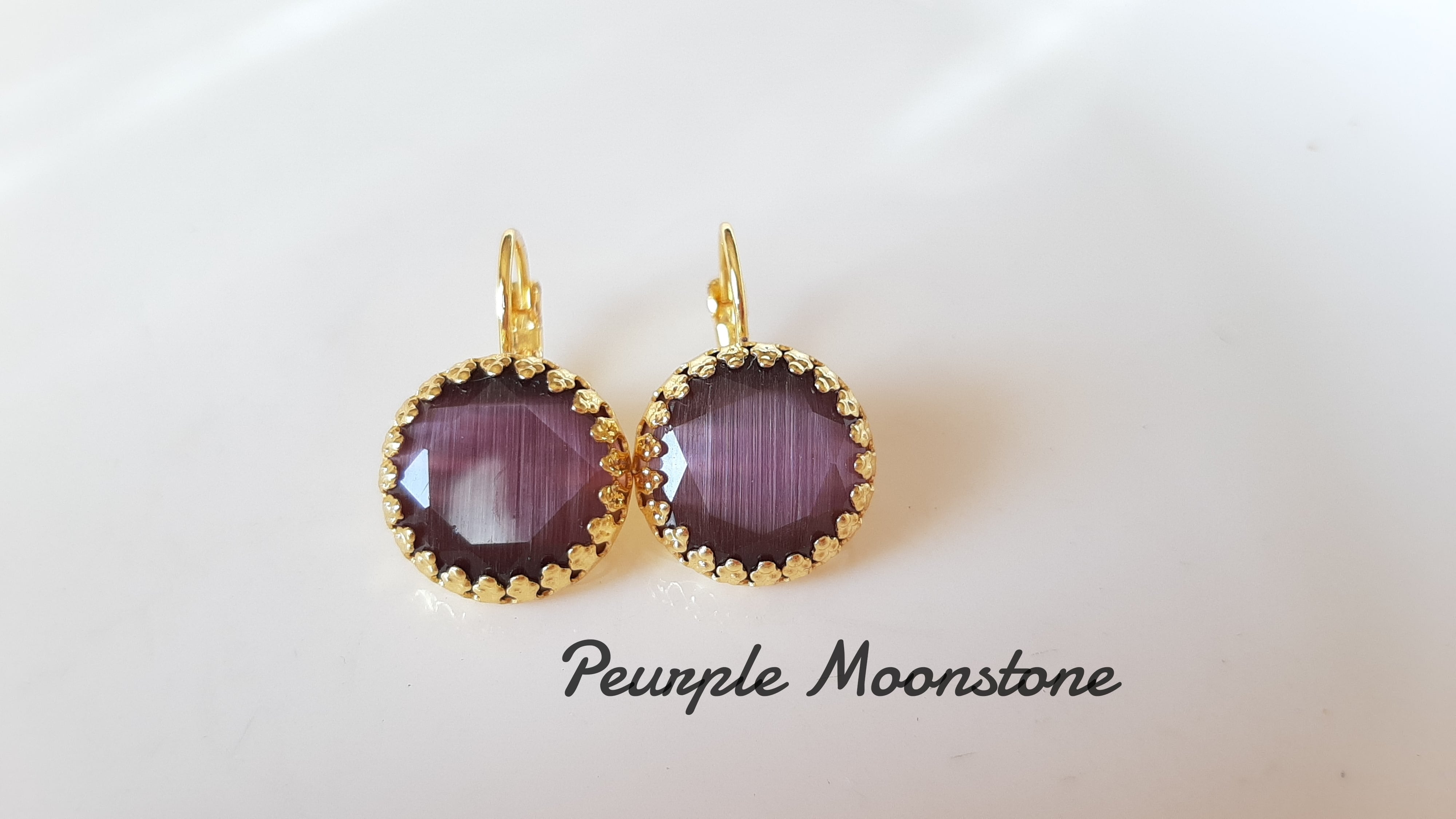 新入荷『PeurpleMoonstone』のひとめぼれ天然石ピアス | Beobijou