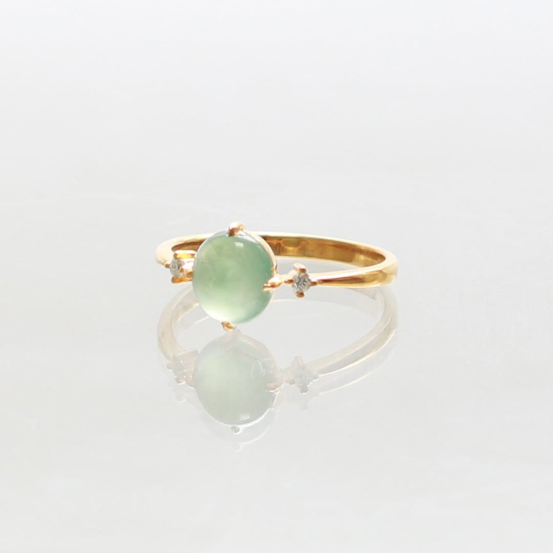 翡翠リング K10YG jade diamond A貨翡翠 jd_rg2202 | 【MeiNu