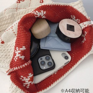 リボン柄 ニット トートバッグ レディース 韓国 大容量 大人 かわいい おしゃれ 通勤 通学 エコバッグ 折り畳み 軽量 A4 きれいめ カジュアル 大人可愛い 大人女子