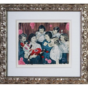 Gary Baseman: ORIGINAL PAINTING on the antique photograph