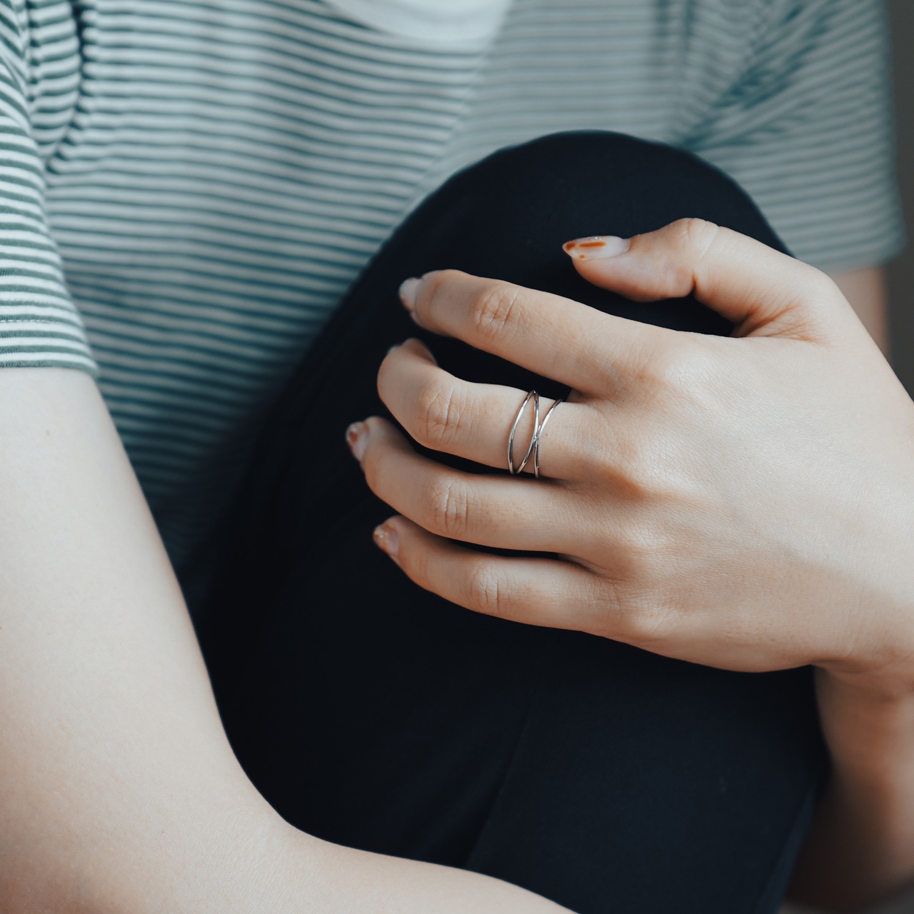 3連 細リング 華奢 サージカルステンレス ステンレス SUS316L