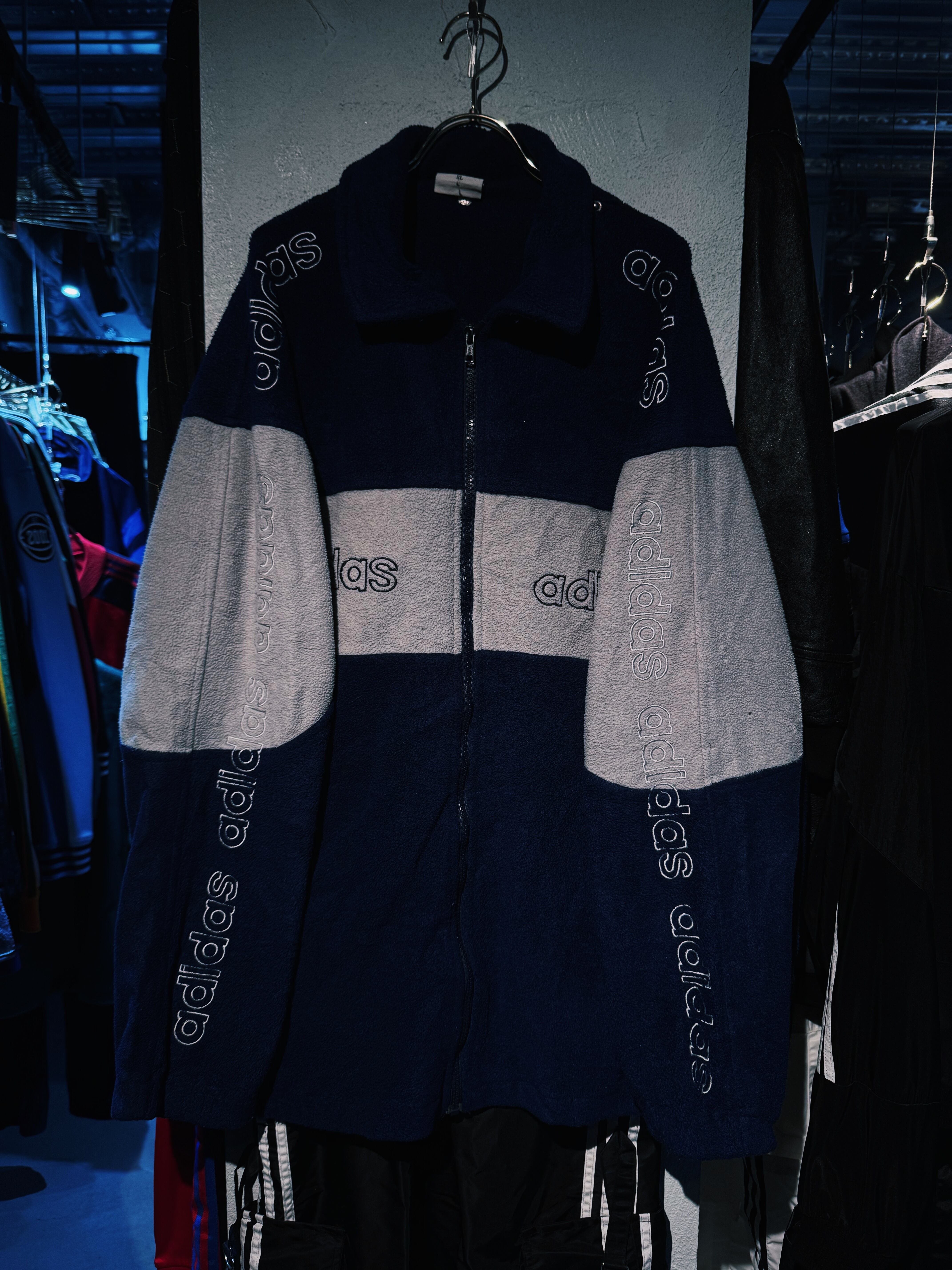 【D4C】90's"ADIDAS" switching color adidas logo design fleece track jacket