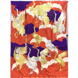 着物・打掛・刺繍・鶴・赤系地・No.200701-1674・梱包サイズ80