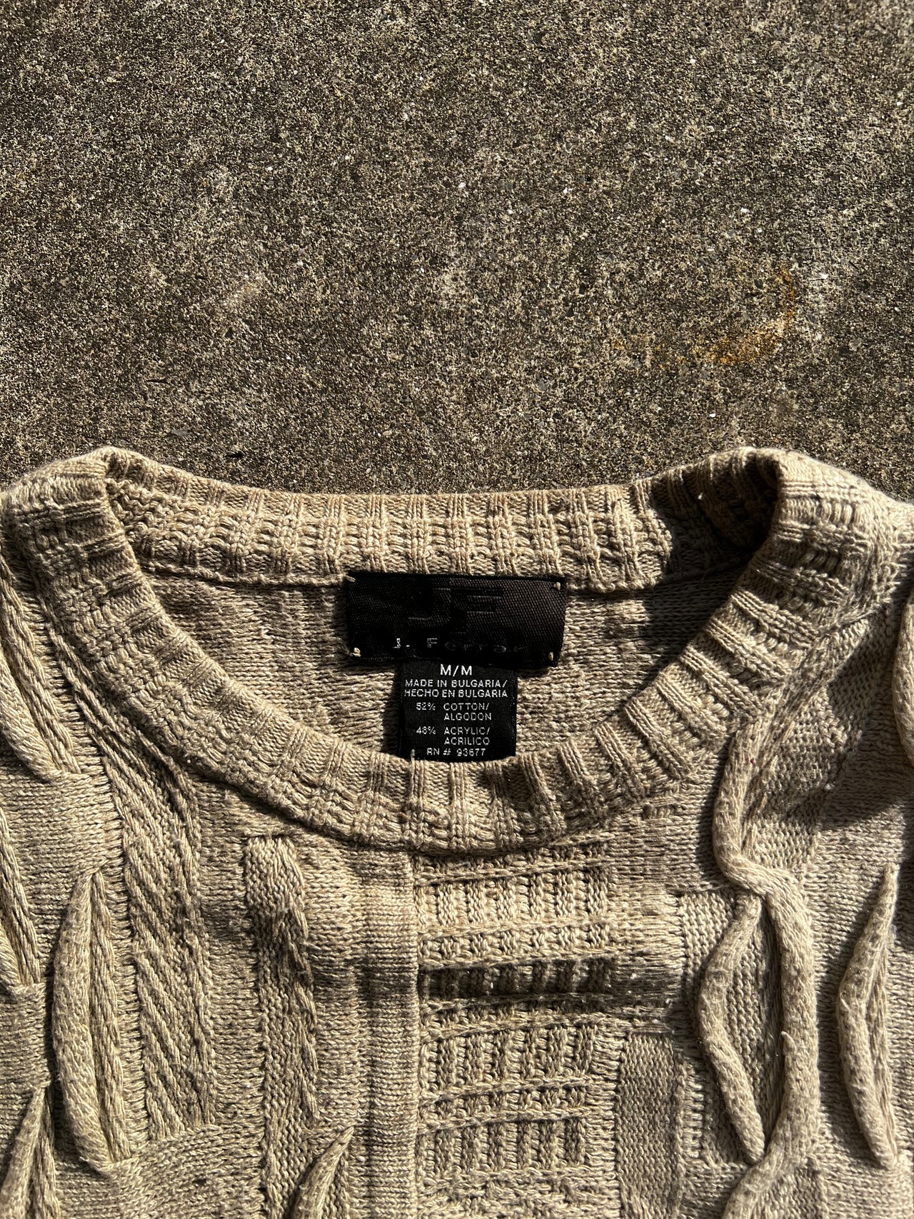 1990s- J. Ferrar 3D Cotton Acrylic Sweater