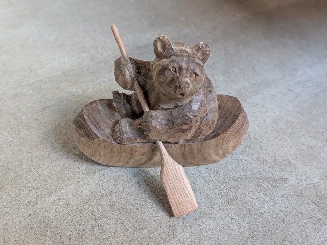 石井行男　カヌー熊 #1　|　木彫りの熊