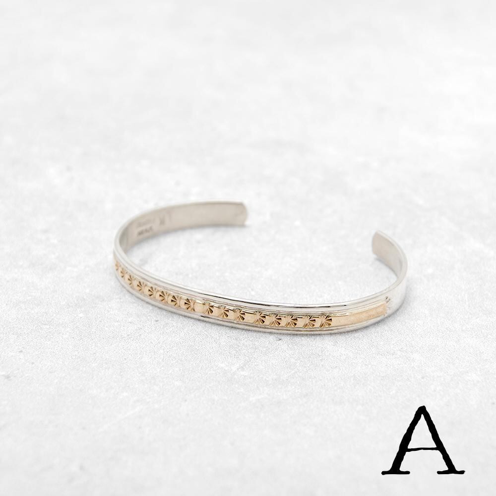 【インディアンジュエリー】シルバーバングル ナバホ族 INDIAN JEWELRY インディアンジュエリー】Navajo Silver×14KGF