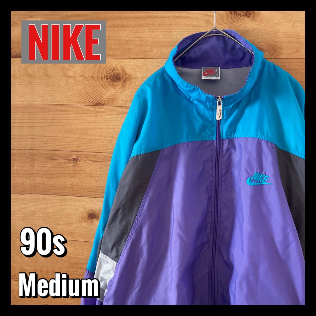 NIKE 90s ナイロンジャケット ハーフジップ　紫　XL