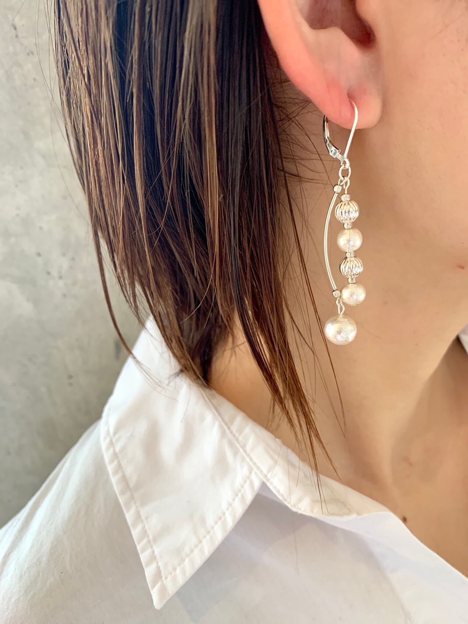 cottonpearl pierce / silver925