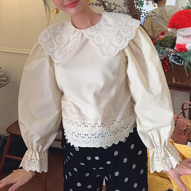 Lace Collar Blouse W00094