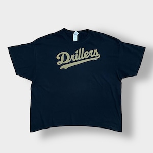 【GILDAN】MiLB Drillers ベースボールロゴ プリント Tシャツ マイナーリーグ ドリラーズ 3XL ビッグシルエット 野球 黒t 半袖 夏物 US古着