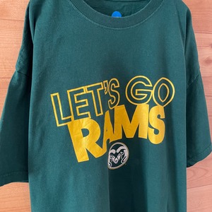 【NCAA】カレッジ コロラド州立大学 RAMS ロゴ プリント 半袖 Tシャツ X-Large us古着