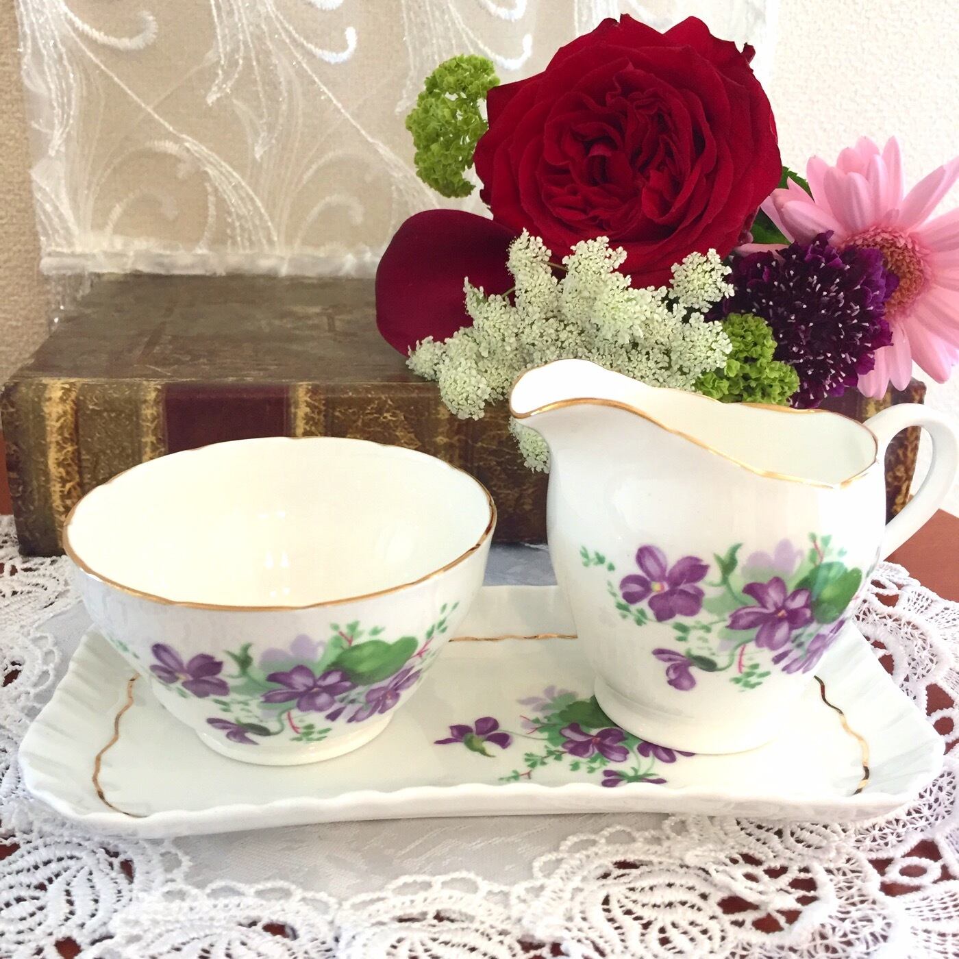 シェリー シュガー&クリーマー&トレー デインティー セランダイン