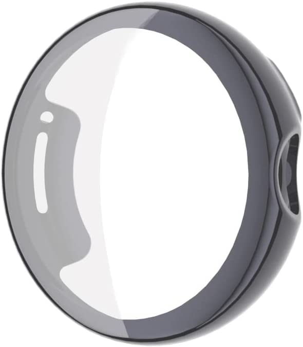 【在庫処分】スマートウォッチ保護ケース・Google Pixel Watch用 ケース カバー メッキ/クリア 保護フィルム付き フィルム一体 保護ケース/カバー グーグルピクセル ウォッチ TPU 耐衝撃ケース/カバー ソフトケース 2枚 (ダークグレー)