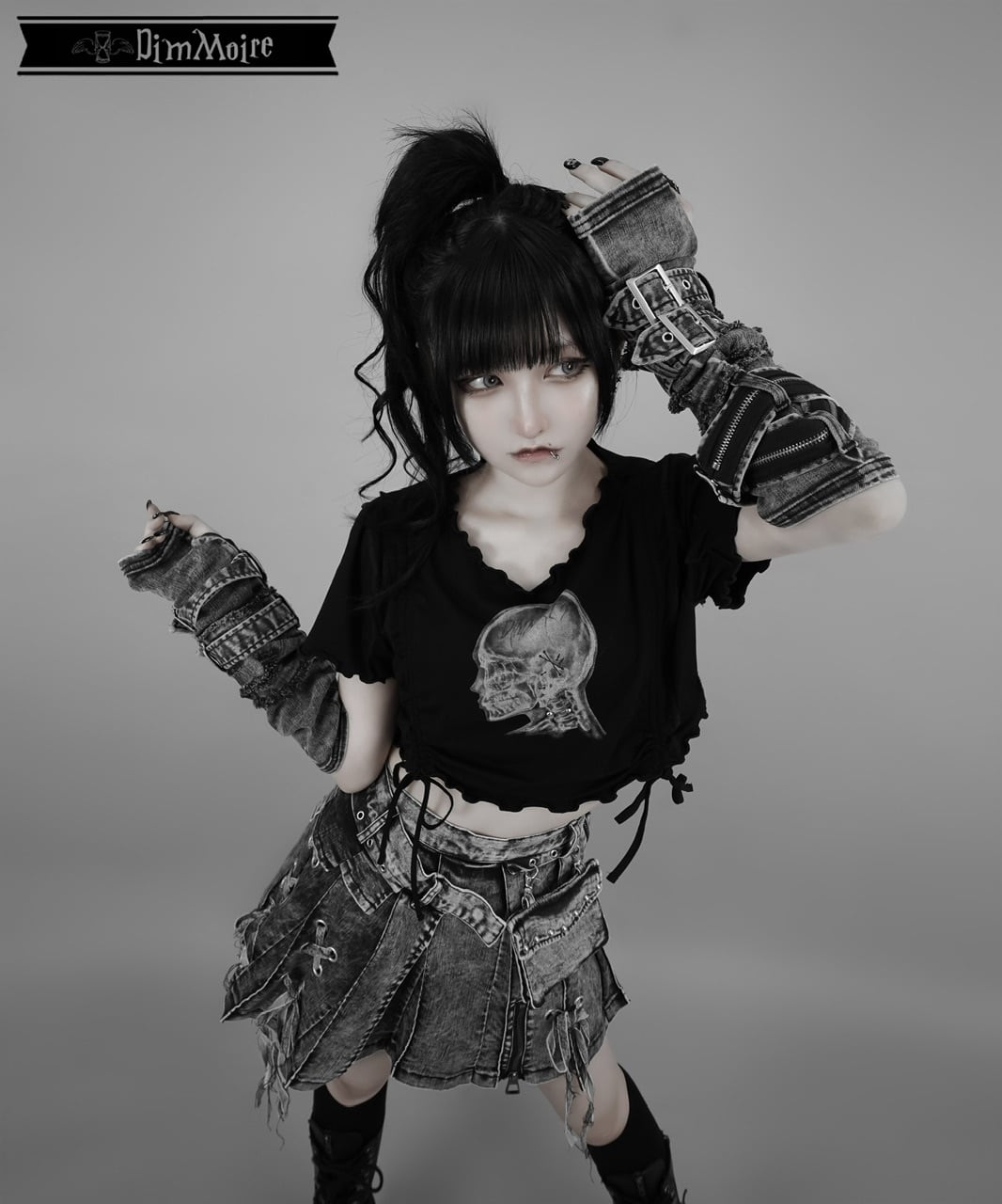 デニムラップミニスカート【Gray】 | DimMoire 