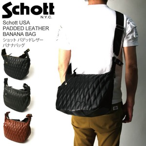 【送料無料】Schott(ショット) パデット レザー バナナ バッグ ショルダーバッグ 3109022 【最短即日発送】