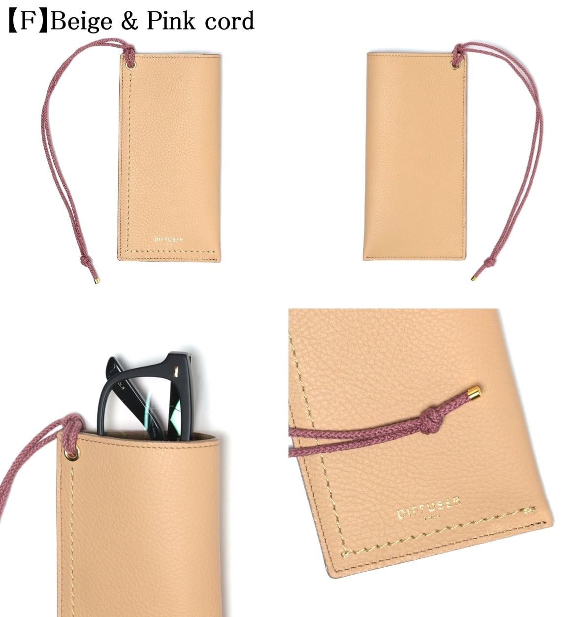 DIFFUSER 牛革 メガネケース SHRINK LEATHER HANGING EYEWEARCASE