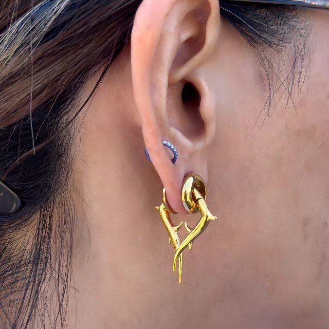 ワンタッチピアス 8G ゴールド Spike クリッカー 磁石 簡単マグネット