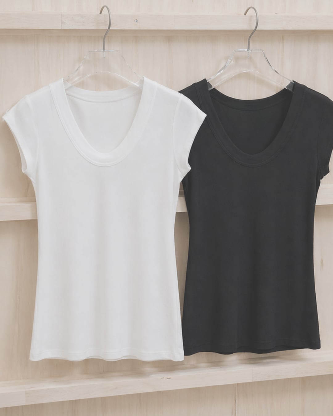 U-Neck Ribbed Short Sleeve T-Shirt