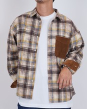 【#Re:room】SUEDE POCKET CHECK SHIRTS［RES134］