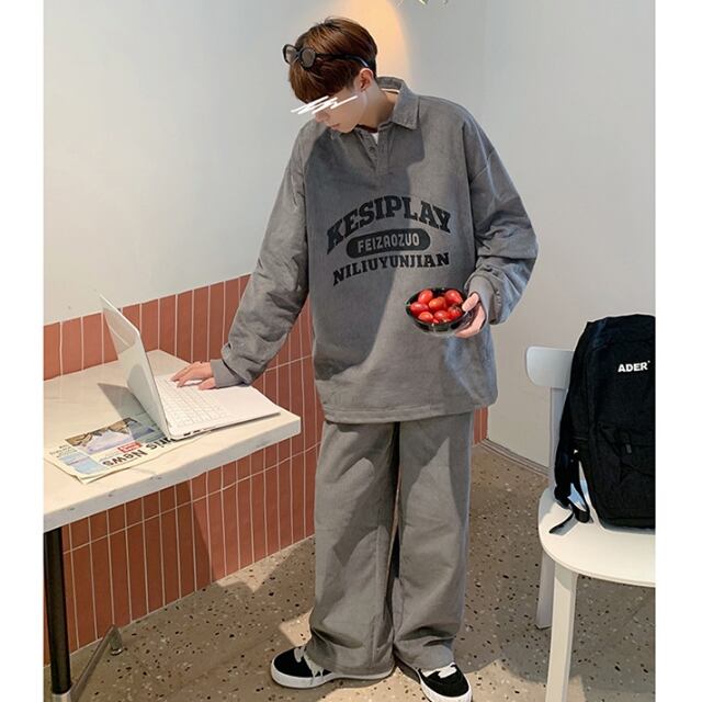 予約販売】メンズ セットアップ 上下 コーデュロイ ブラック ベージュ