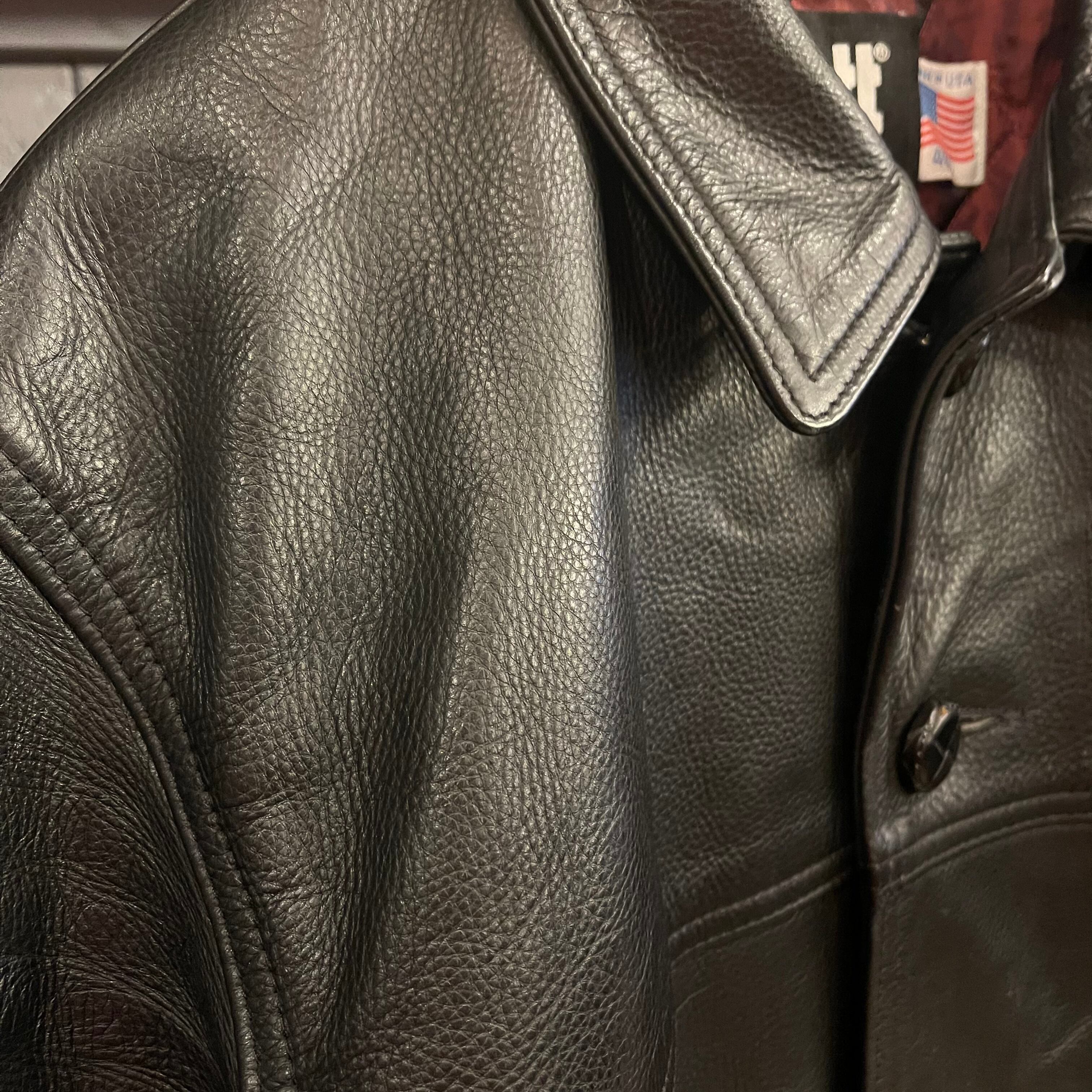 90s Schott Leather Car Coat | VOSTOK