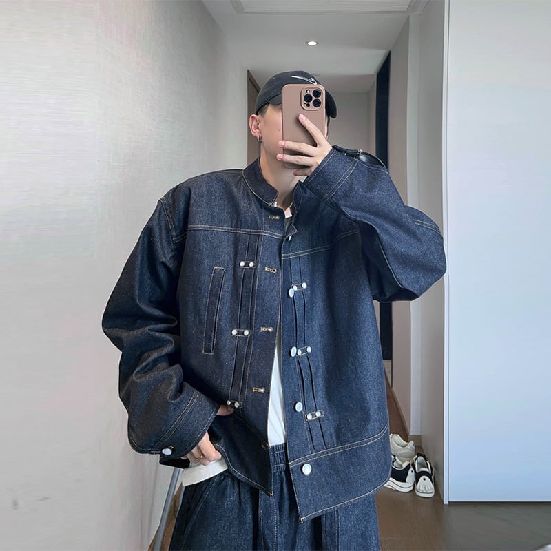 デニムダブルブレストジャケット　デニムフォルムジャケット セール】GapStudio デニム ダブルブレスト テーラードブレザー