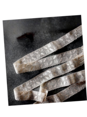 1900s フランス 100x4c リネン 鏡の国デイジーとアンティークレース r9m