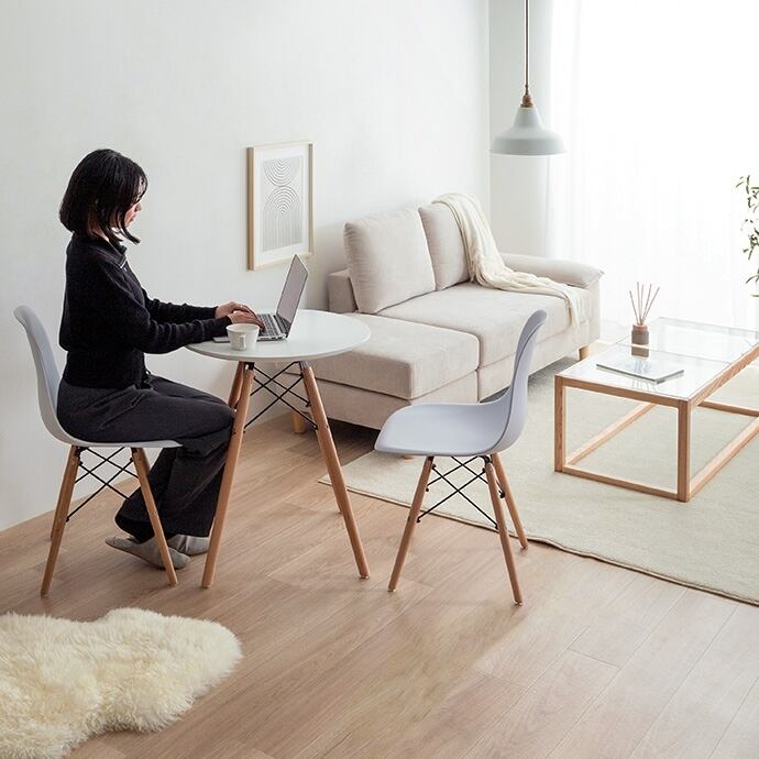 【美品】イームズテーブル 60cm カフェテーブル イームズテーブル ジェネリック家具 直径60cm 丸 無垢