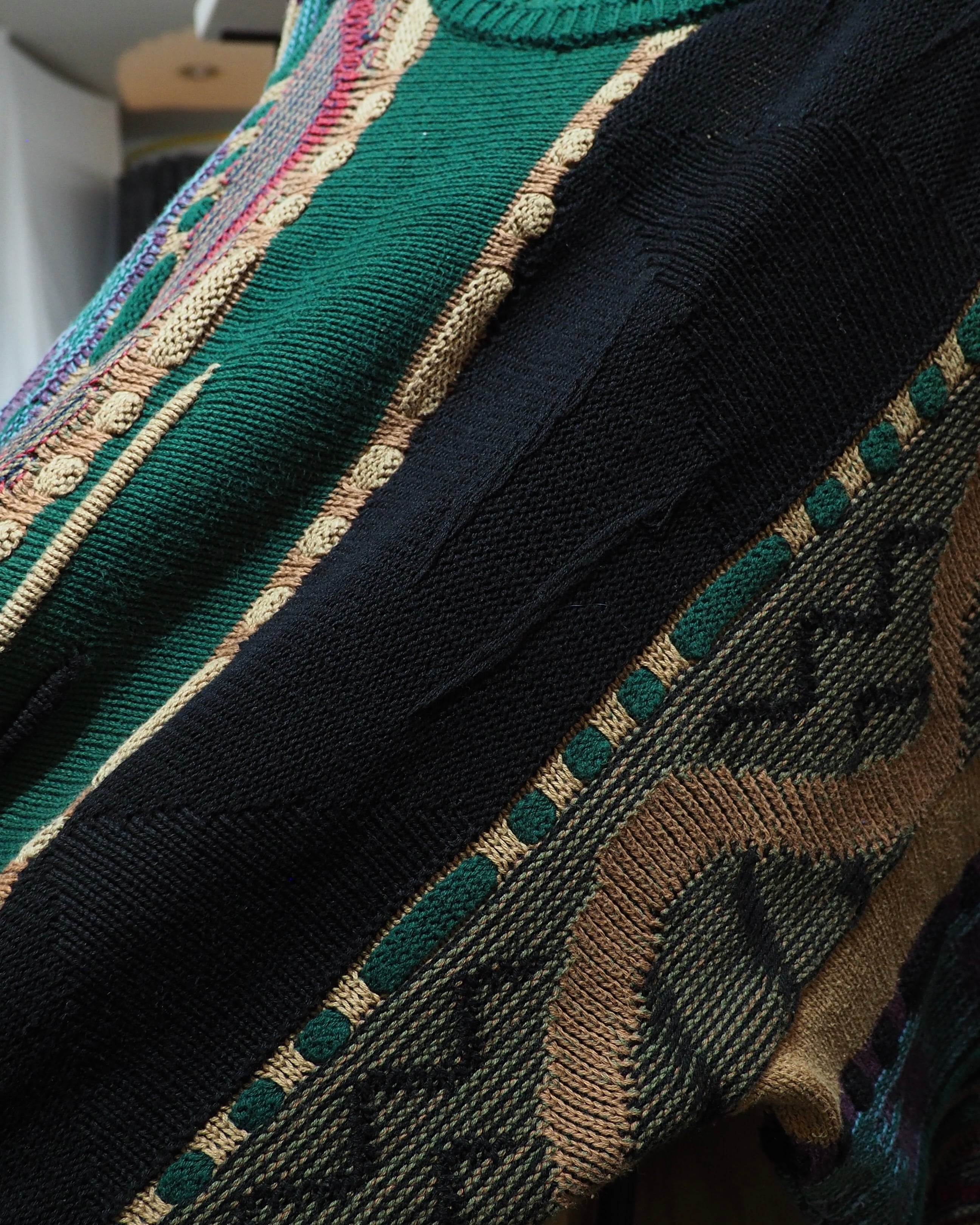 1990s " TOSANI ‐ Pure Cotton " Bewitching Color Vintage Loose 3D Knit