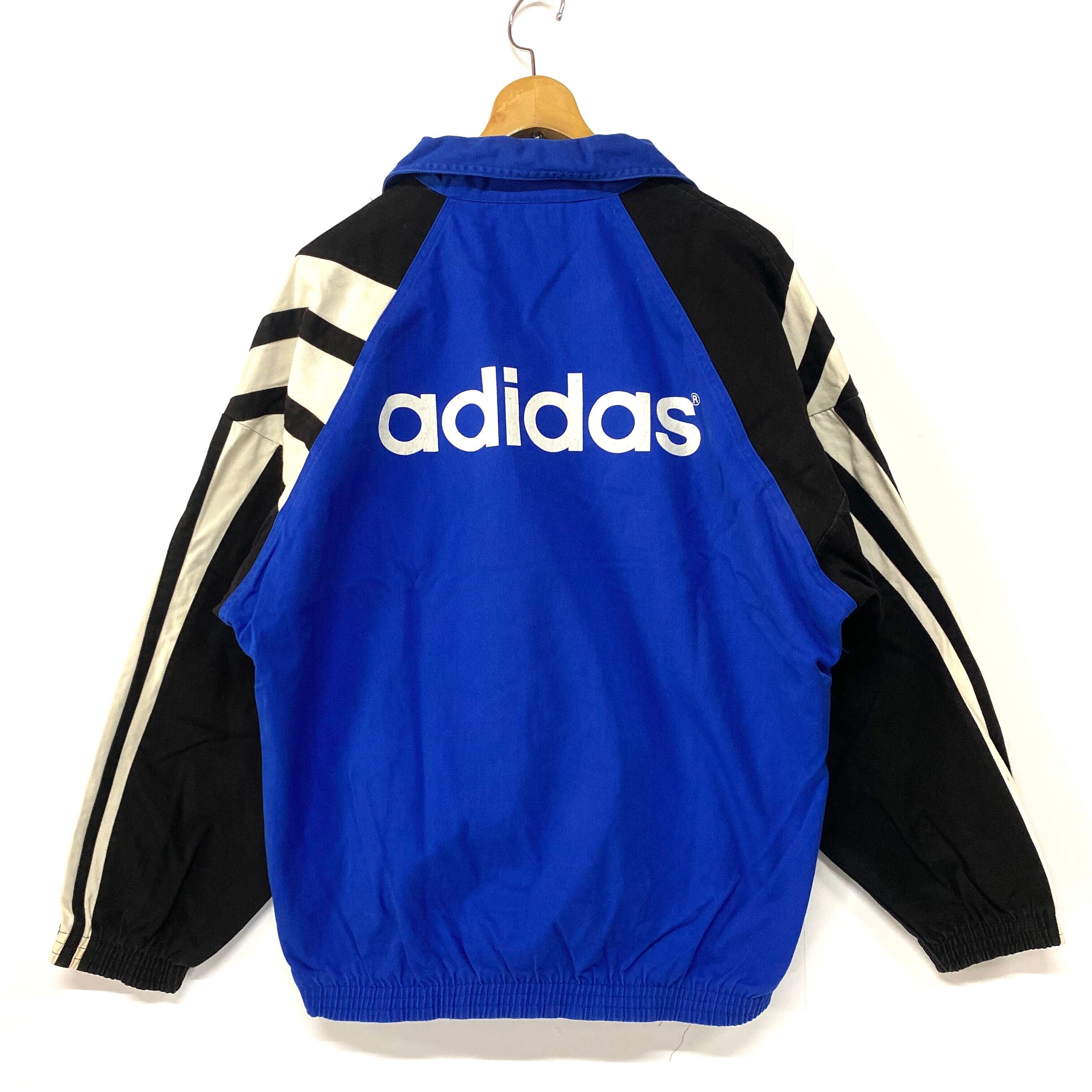 激レア‼️90s adidas レンジャーズ　ドリルトップジャージ L 青/黒 激レア‼️90s adidas 注文 レンジャーズ ドリルトップジャージ L 青/黒