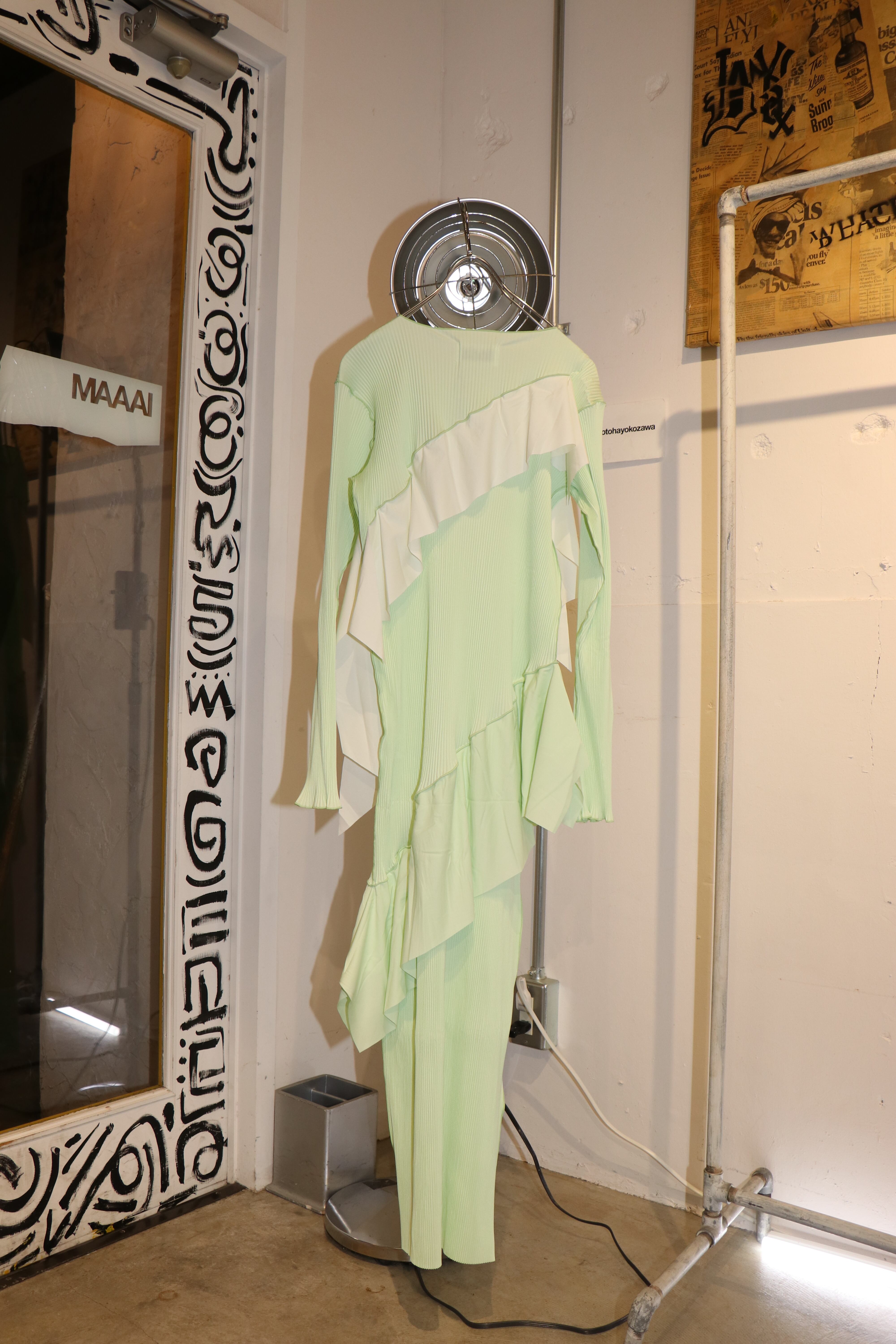 kotohayokozawaワンピース kotohayokozawa Todo wave long sleeve dress (MINT) TD23A-PD05