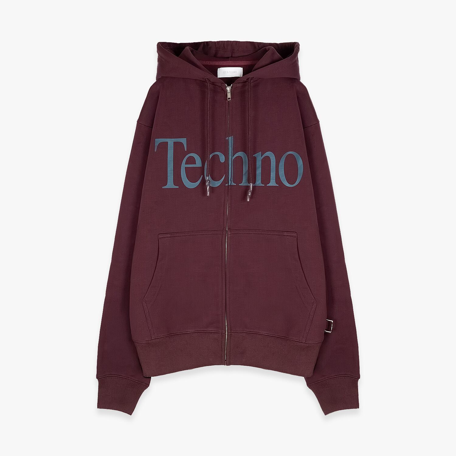 ICE & TECHNO 26AW TECHNO LOGOTYPE ZIP HOOD (BURGUNDY)
