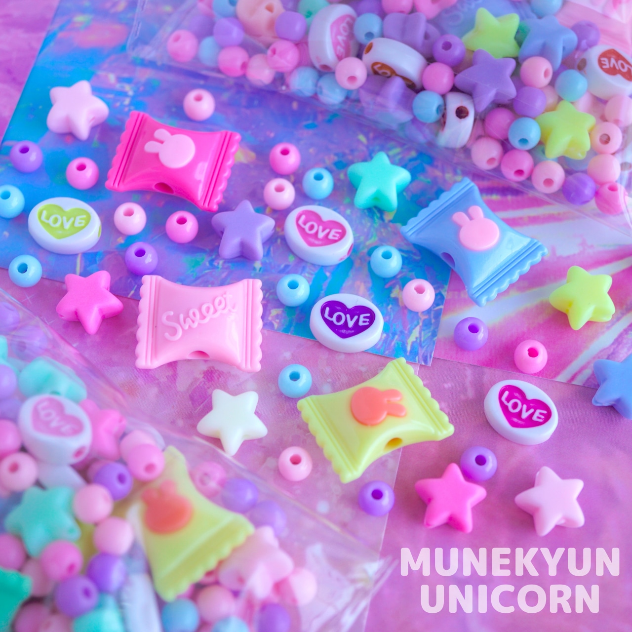 #486【40g】 お得な キャンディ シュガー ブレンド ビーズ / Great Value Candy Sugar Blend Beads