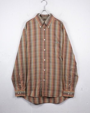 【Caka act2】“LACOSTE” Beautiful Gradation Vintage L/S Check Shirt