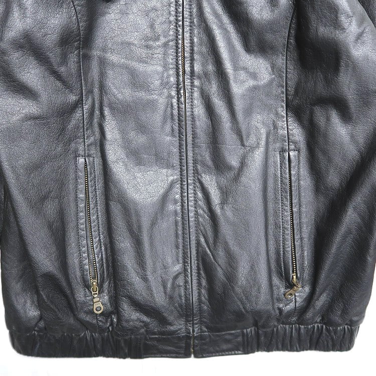 古着 PRESTON & YORK レザージャケット ブルゾン ブラック 表記：S