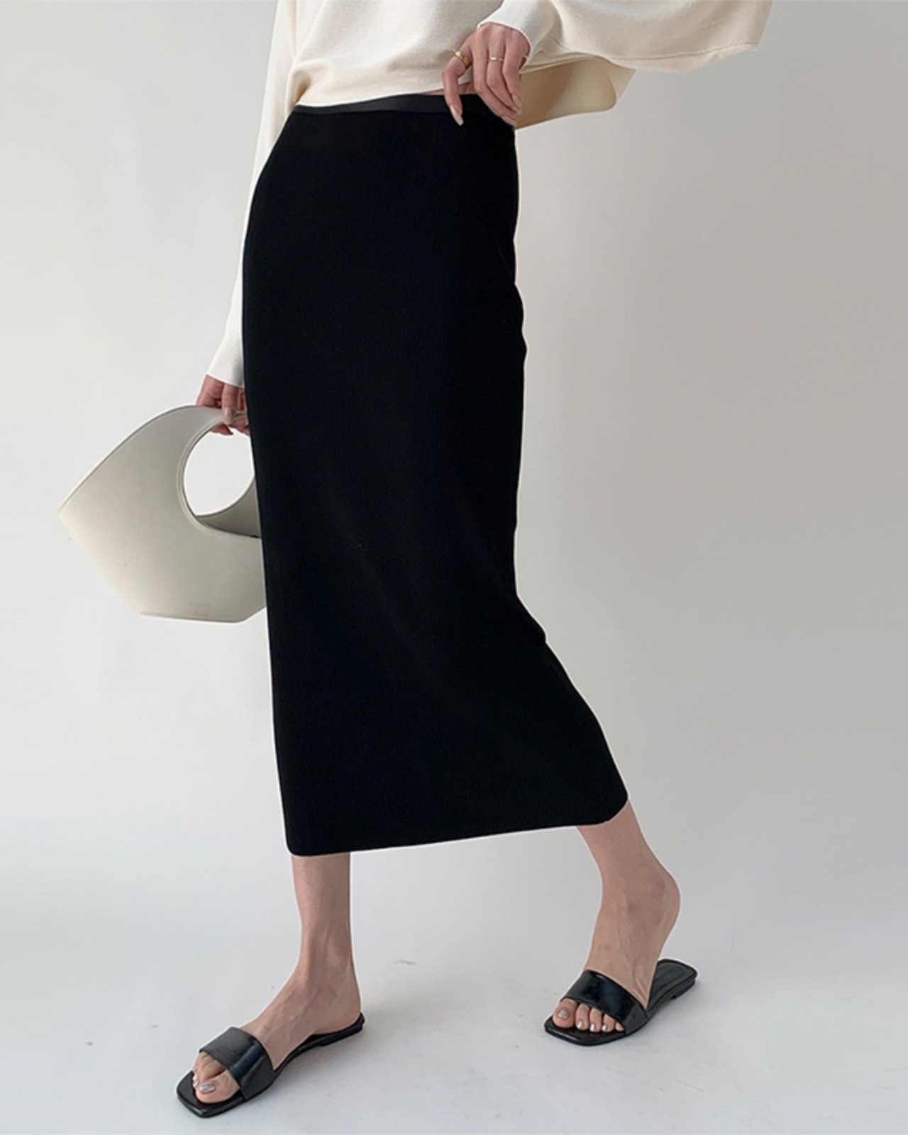 Slim waist midi Skirt　T20047