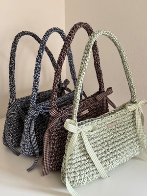 【即納】gingham check 4 green
