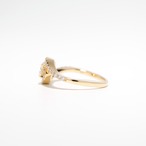 ダイヤモンド デザインリング K18 / K / VS1 / 0.592ct / 0.270ct