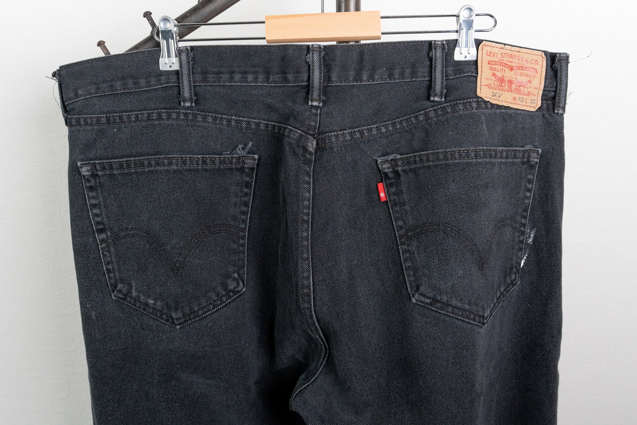 W42 L30】Levi's 505 Black Denim 