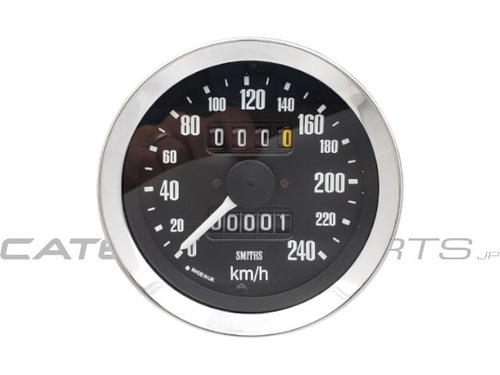 SN5234-05C 英国製"SMITHS"ロゴ、スピードメーター、240km/h、80mm径 (ブラックスケール)、機械式