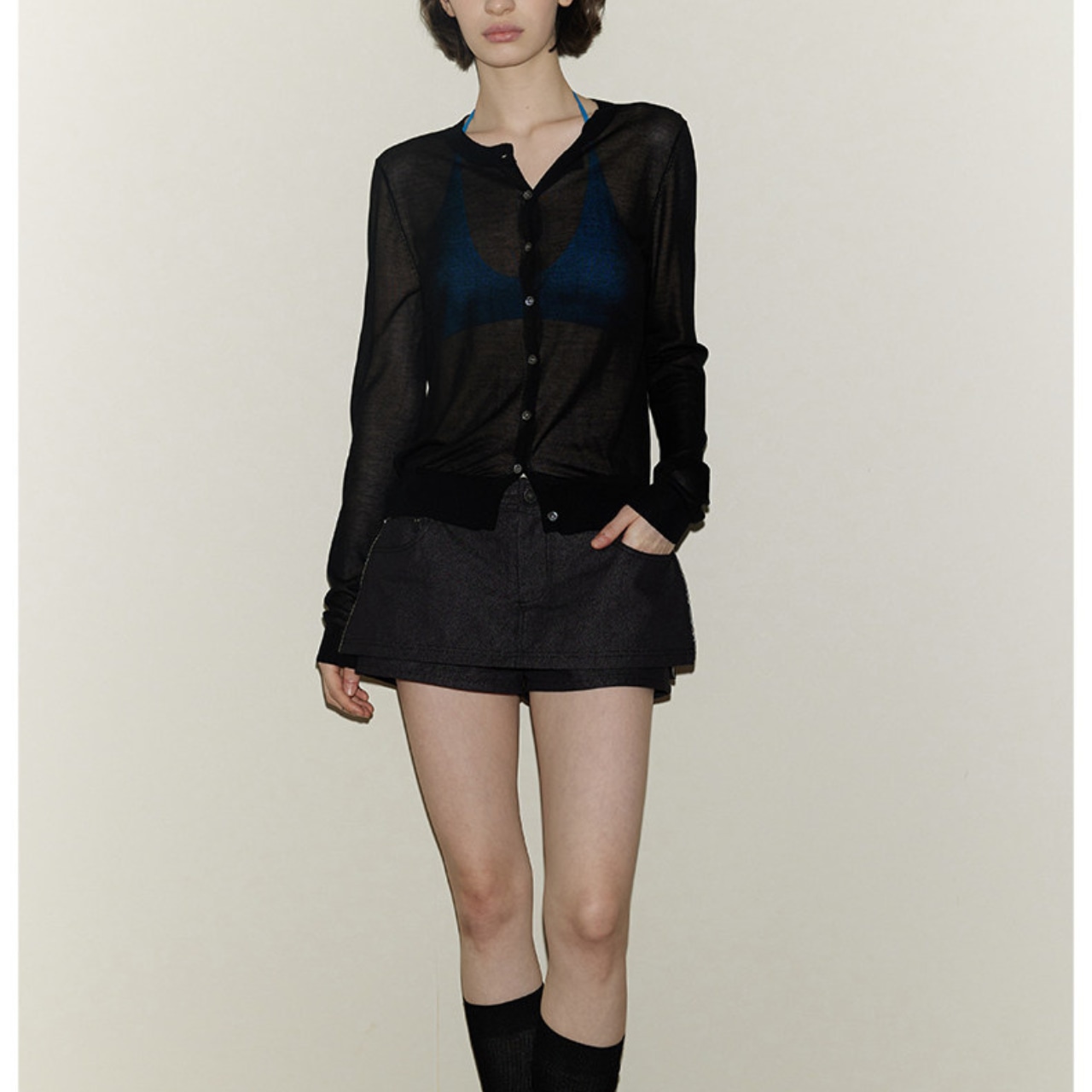 Sheer Cardigan【2color】 T0727