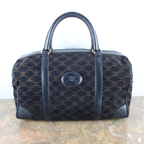 .OLD CELINE MACADAM PATTERNED LEAHER BOSTON BAG MADE IN ITALY/オールドセリーヌマカダム柄レザーボストンバッグ 2000000049335