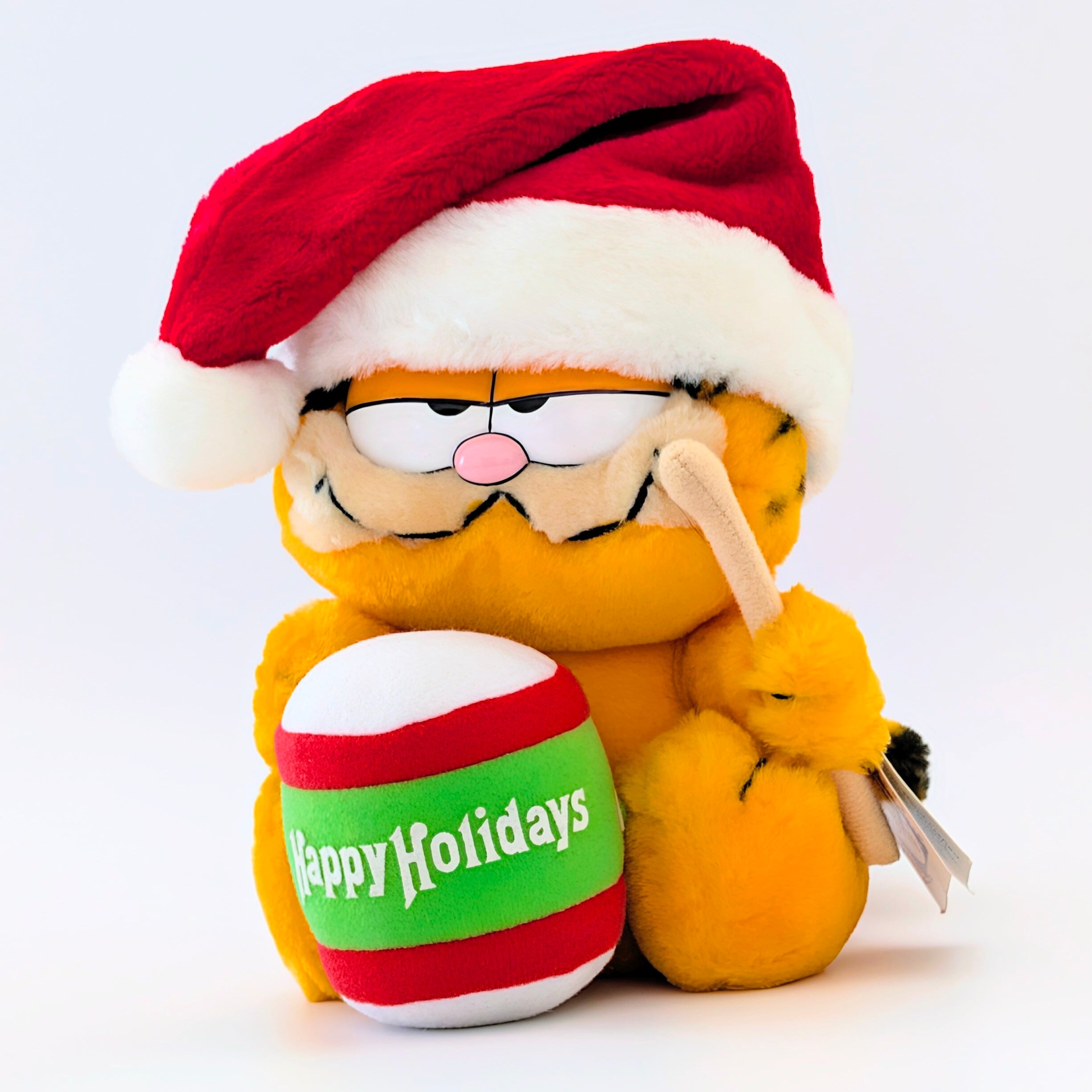 ☆ VINTAGE 1988 ☆【 Garfield ( ガーフィールド ) 】『 Garfield HAPPY HOLIDAYS DRUMMER ガーフィールド ハッピーホリデー ドラマー』ガーフィールド10周年記念限定 / ぬいぐるみ / プラッシュ / plush / 1980年代年製 〚アメリカン雑貨 アメトイ〛