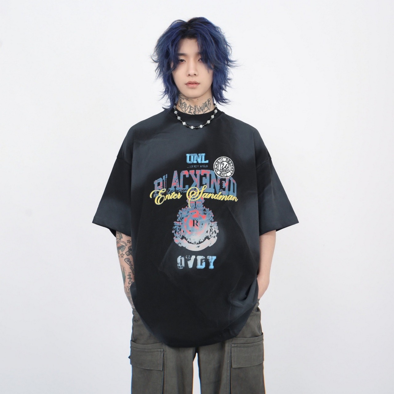 VINTAGE ストリート スプレーペイント Tシャツ T773