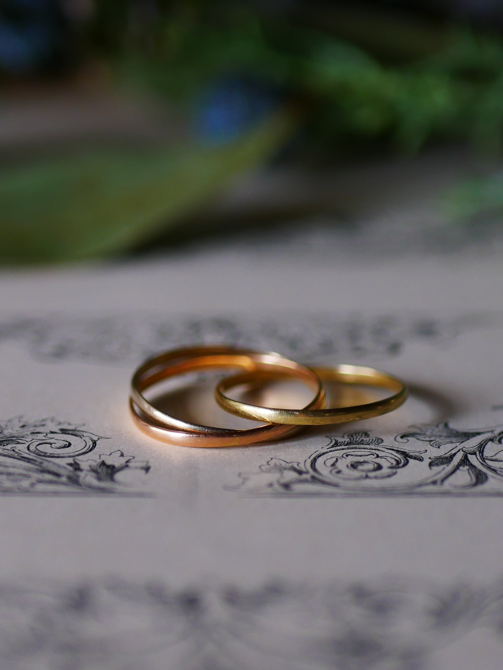 【FR-40】トリニティリング K18 指輪 フランスヴィンテージ ヴィンテージジュエリーv